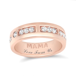 Morse Code MAMA Ring (1 Stone and Line)