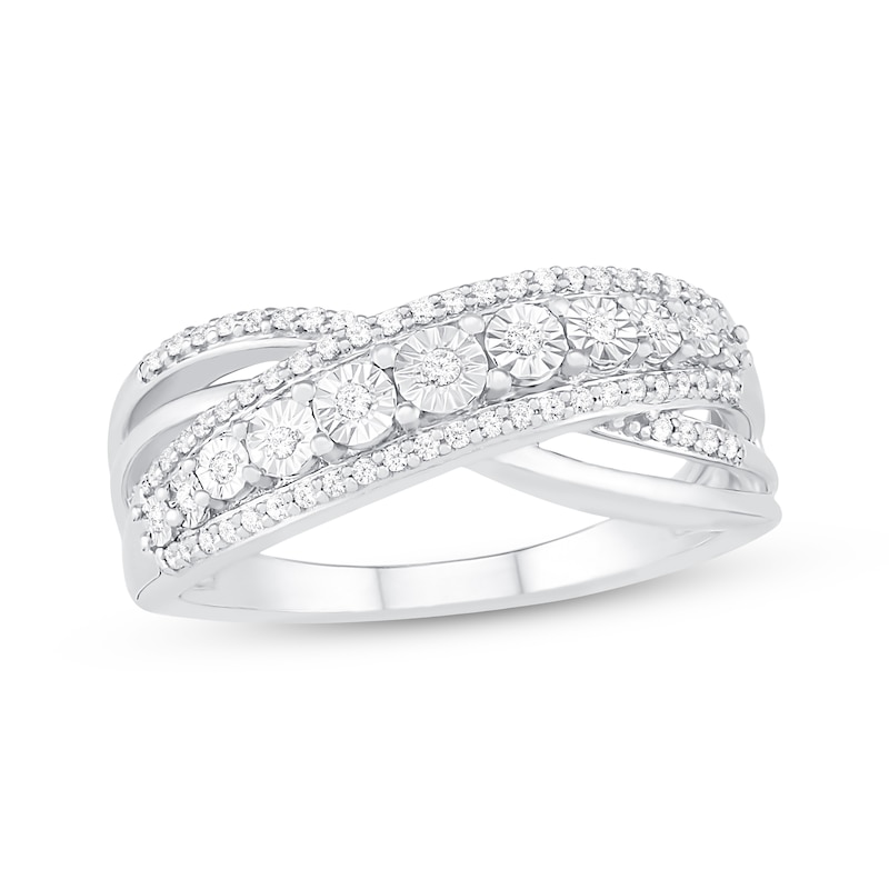 Main Image 1 of Diamond Ring 1/5 ct tw Round-cut Sterling Silver