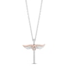 Thumbnail Image 1 of Hallmark Diamonds Angel Necklace 1/10 ct tw Sterling Silver & 10K Rose Gold 18"
