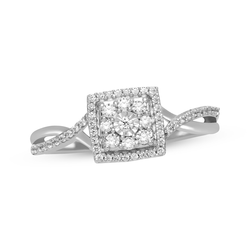 Main Image 1 of Diamond Ring 1/4 ct tw Round-cut 10K White Gold