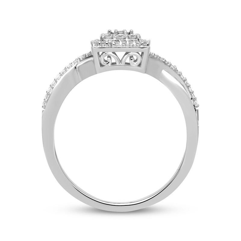Main Image 2 of Diamond Ring 1/4 ct tw Round-cut 10K White Gold