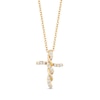 Thumbnail Image 1 of Hallmark Diamonds Cross Necklace 1/8 ct tw 10K Yellow Gold 18"