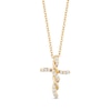 Thumbnail Image 0 of Hallmark Diamonds Cross Necklace 1/8 ct tw 10K Yellow Gold 18"