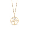 Thumbnail Image 0 of Hallmark Diamonds Tree of Life Necklace 1/20 ct tw 10K Yellow Gold 18"