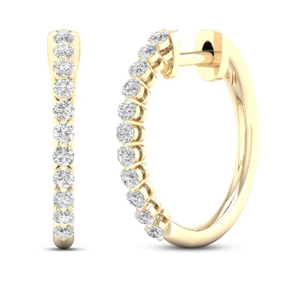 Lab-Created Diamonds by KAY Hoop Earrings 1/2 ct tw 14K Yellow Gold