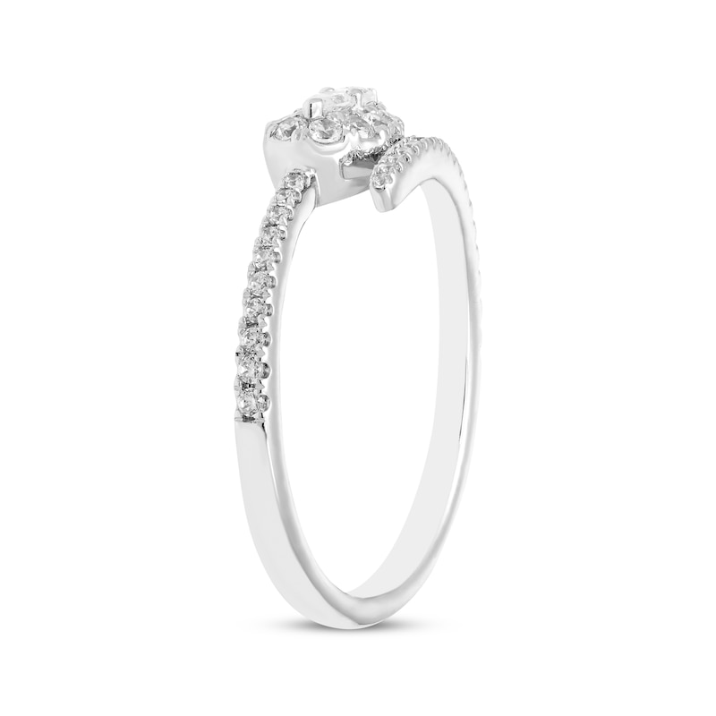 Main Image 2 of Forever Connected Diamond Ring 1/3 ct tw Pear & Round-cut 10K White Gold