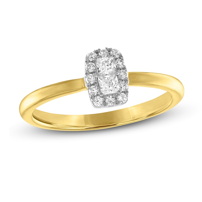 Forever Connected Diamond Ring 1/5 ct tw Princess & Round-cut 10K Yellow Gold