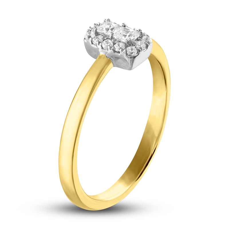 Forever Connected Diamond Ring 1/5 ct tw Princess & Round-cut 10K Yellow Gold