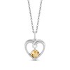 Thumbnail Image 0 of Hallmark Diamonds Citrine Heart Necklace 1/10 ct tw Sterling Silver 18"
