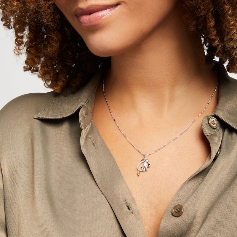 Main Image 2 of Disney Treasures Winnie the Pooh "Eeyore" Diamond Necklace 1/15 ct tw Sterling Silver & 10K Rose Gold 19"