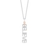 Thumbnail Image 1 of Hallmark Diamonds "Believe" Necklace 1/5 ct tw Round-Cut Sterling Silver & 10K Rose Gold 18"