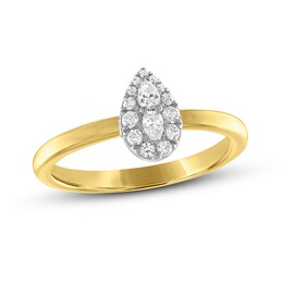 Forever Connected Diamond Ring 1/5 ct tw Pear & Round-Cut 10K Two-Tone Gold