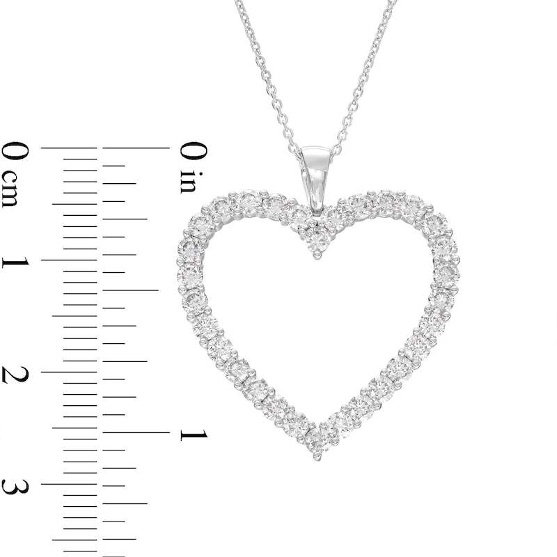 Main Image 6 of KAY Lab-Grown Diamonds Heart Necklace 1-1/2 ct tw Round-Cut 14K White Gold 18"
