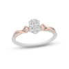 Hallmark Diamonds Multi-Diamond Oval-Shaped Promise Ring 1/5 ct tw Sterling Silver & 10K Rose Gold