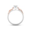 Hallmark Diamonds Multi-Diamond Oval-Shaped Promise Ring 1/5 ct tw Sterling Silver & 10K Rose Gold