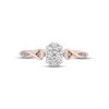 Hallmark Diamonds Multi-Diamond Oval-Shaped Promise Ring 1/5 ct tw Sterling Silver & 10K Rose Gold