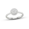 Thumbnail Image 1 of Multi-Diamond Halo Promise Ring 1/4 ct tw 10K White Gold