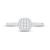 Thumbnail Image 3 of Multi-Diamond Cushion Halo Promise Ring 1/4 ct tw 10K White Gold
