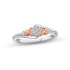 Thumbnail Image 0 of XO from KAY Multi-Diamond Promise Ring 1/6 ct tw Round-cut Sterling Silver & 10K Rose Gold