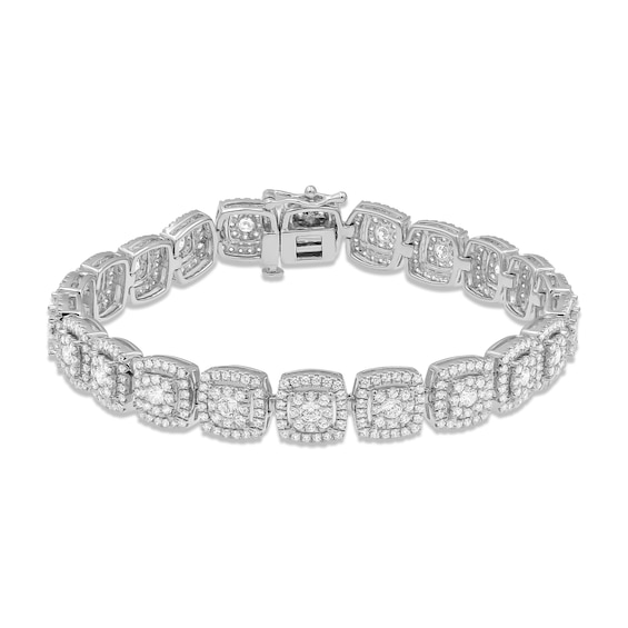 KAY Lab-Grown Diamonds Cushion Link Bracelet 5 ct tw 14K White Gold 7