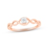Thumbnail Image 1 of Round-Cut Diamond Solitaire Rope Twist Promise Ring 1/20 ct tw 10K Rose Gold