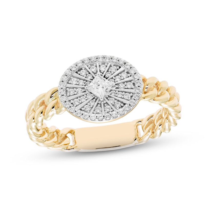 Diamond Ring 1/4 ct tw Princess & Round-cut 10K Yellow Gold