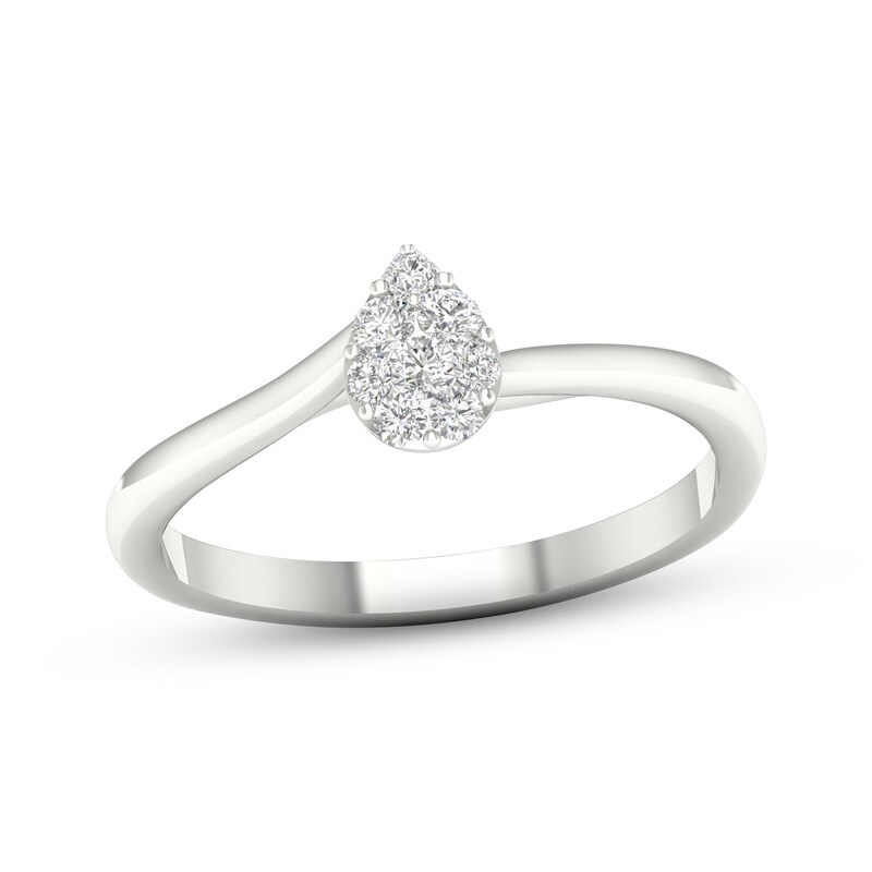 Diamond Promise Ring 1/6 ct tw Round-cut Sterling Silver