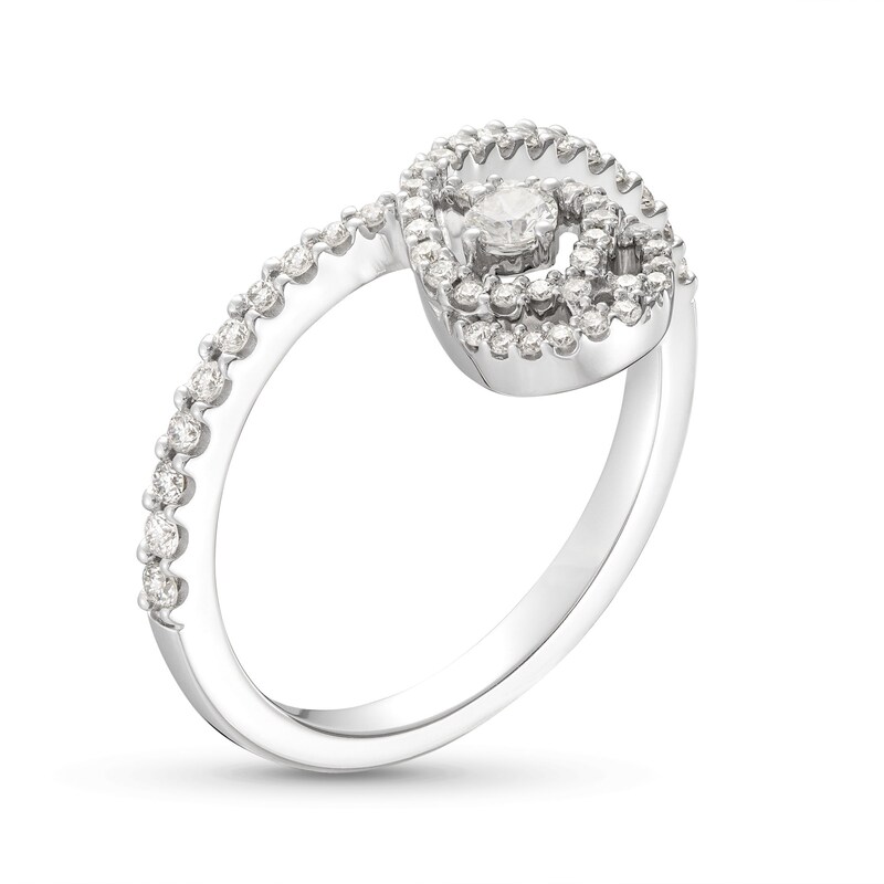 Main Image 2 of Love Entwined Diamond Ring 1/3 ct tw Round-cut 10K White Gold