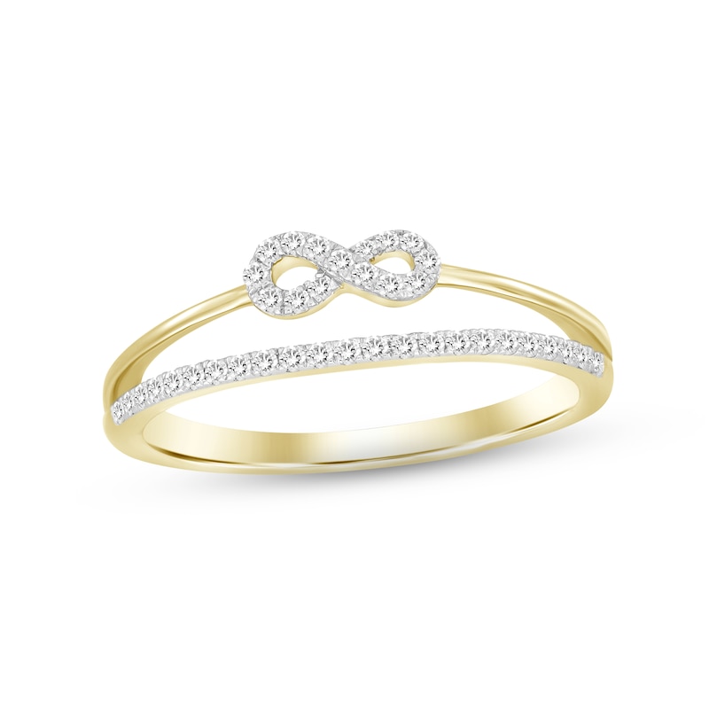 Diamond Infinity Ring 1/6 ct tw Round-cut 10K Yellow Gold