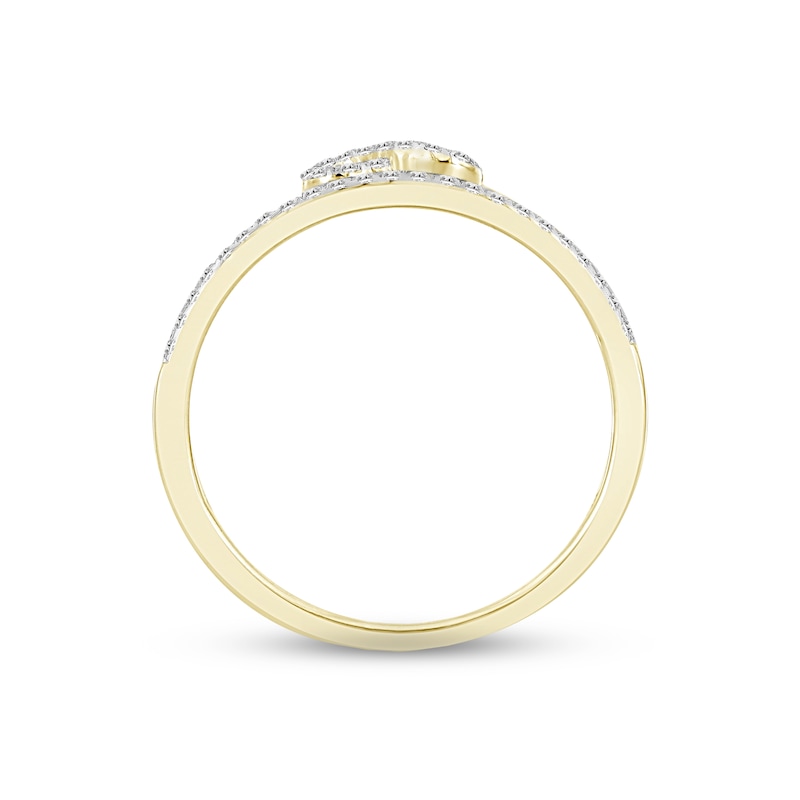 Diamond Infinity Ring 1/6 ct tw Round-cut 10K Yellow Gold
