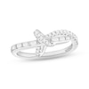 Diamond Knot Ring 1/4 ct tw Round & Baguette-cut 10K White Gold