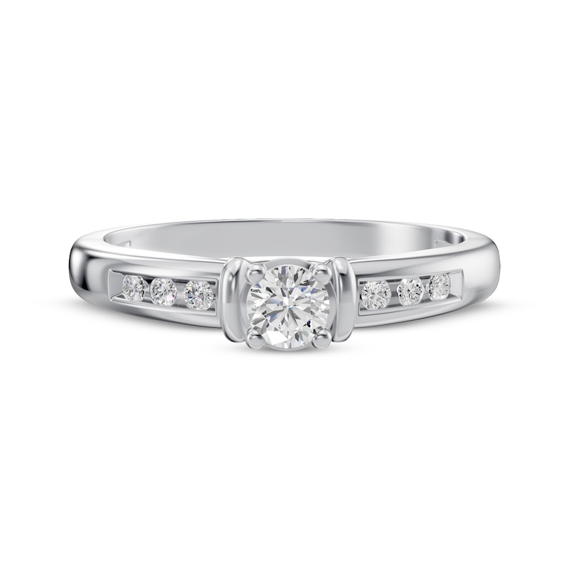 Main Image 3 of Adore Round-Cut Diamond Engagement Ring 1/5 ct tw 10K White Gold