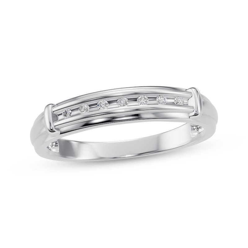 Main Image 8 of Adore Men's Diamond Wedding Band 1/20 ct tw 10K White Gold