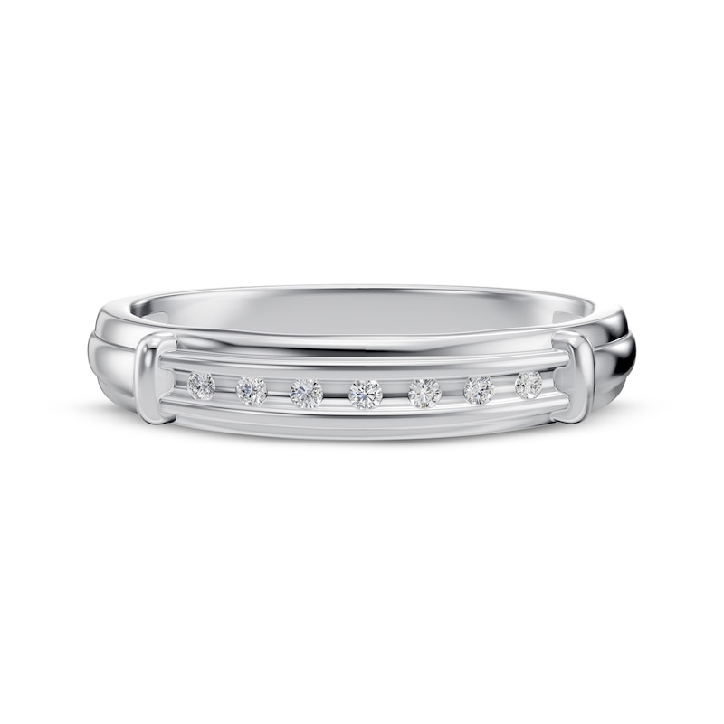Main Image 10 of Adore Men's Diamond Wedding Band 1/20 ct tw 10K White Gold