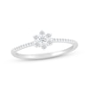 Thumbnail Image 1 of Diamond Flower Promise Ring 1/5 ct tw 10K White Gold