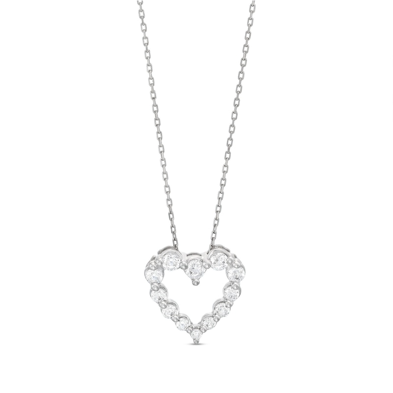 Main Image 1 of KAY Lab-Grown Diamonds Heart Necklace 1/2 ct tw 14K White Gold 18"