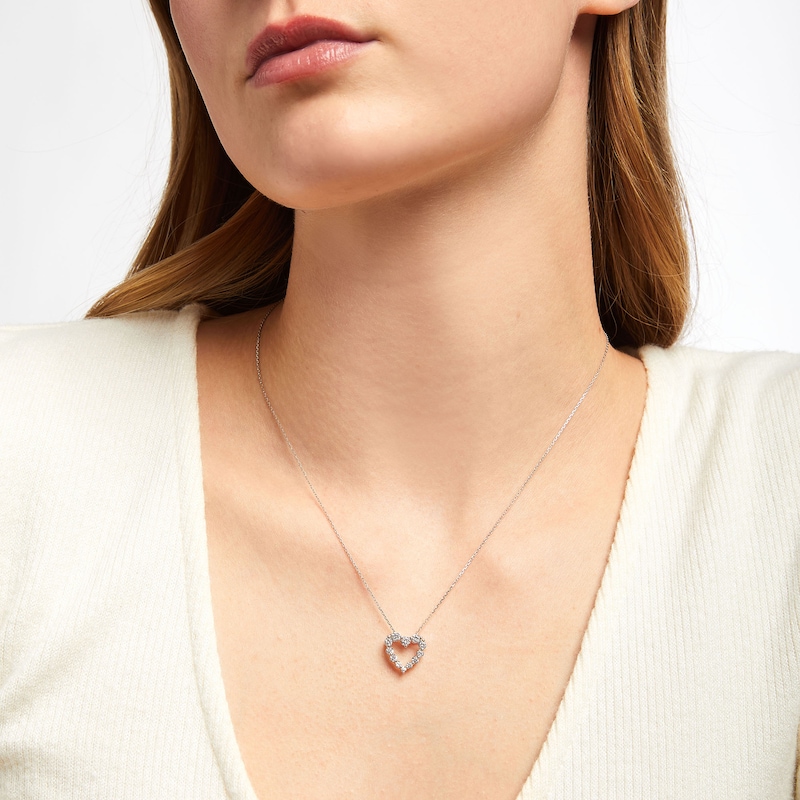 Main Image 3 of KAY Lab-Grown Diamonds Heart Necklace 1/2 ct tw 14K White Gold 18"
