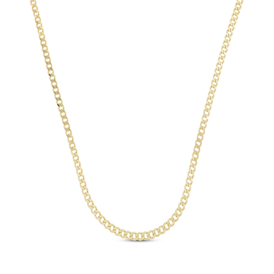 Small-Link Curb Chain Necklace 3.6mm Semi-Solid 14K Yellow Gold 20”