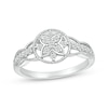 Thumbnail Image 1 of Diamond Milgrain Circle Promise Ring 1/5 ct tw Sterling Silver