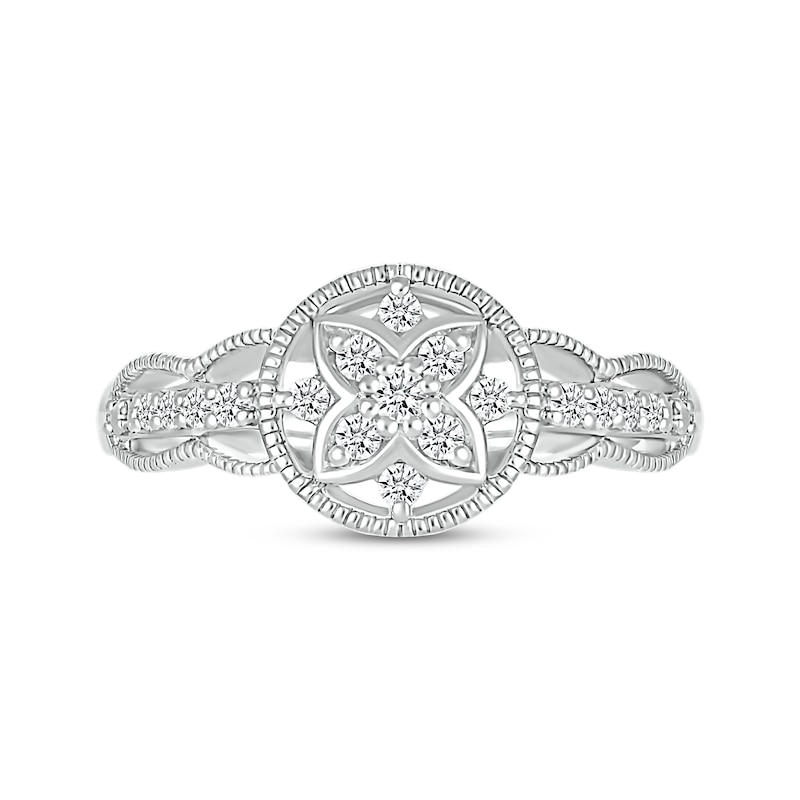 Main Image 3 of Diamond Milgrain Circle Promise Ring 1/5 ct tw Sterling Silver