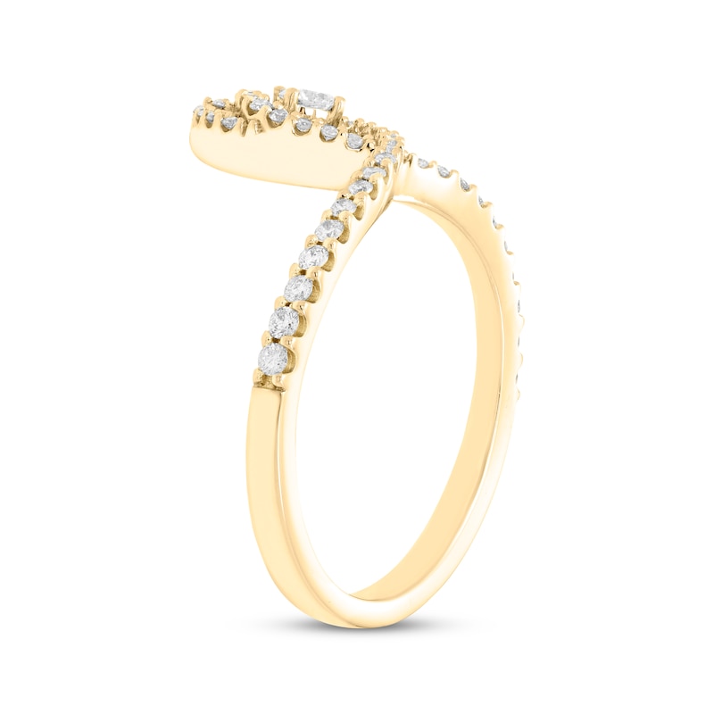 Main Image 2 of Love Entwined Round-Cut Diamond Fashion Ring 1/3 ct tw 10K Yellow Gold