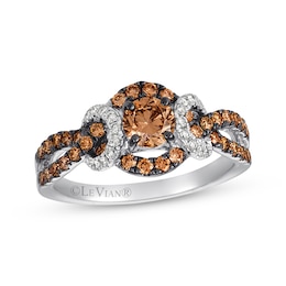 Le Vian Chocolate Diamond Ring 1 ct tw Round 14K Vanilla Gold