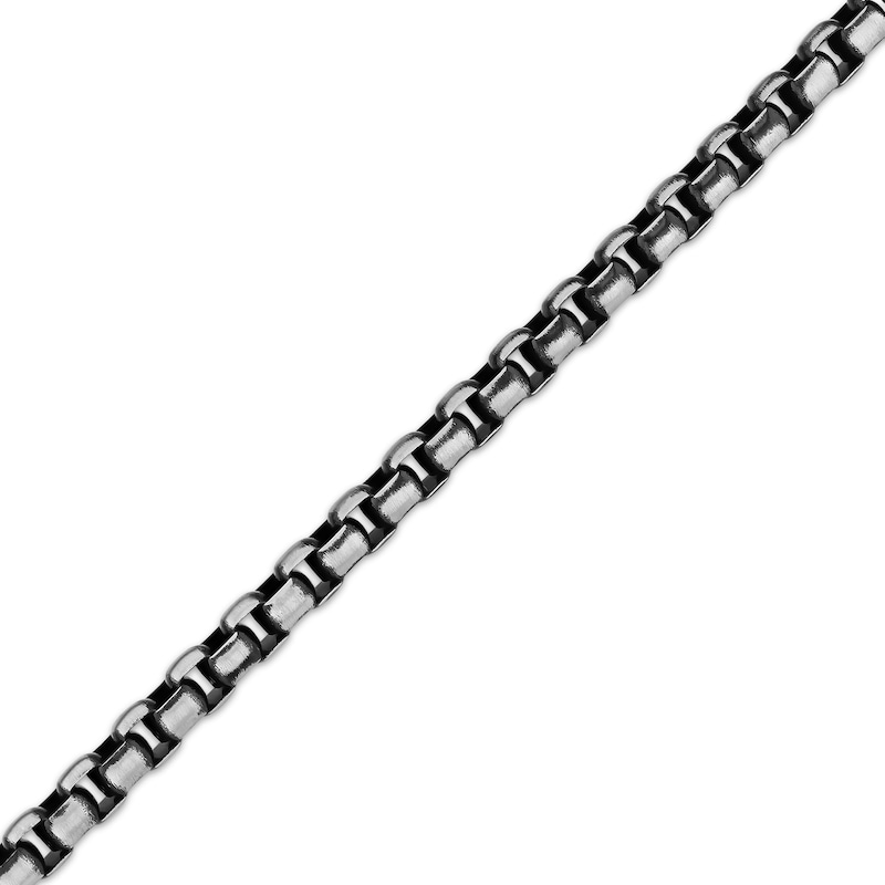 Men's Box Chain Gift Set Black Ion-Plated Stainless Steel