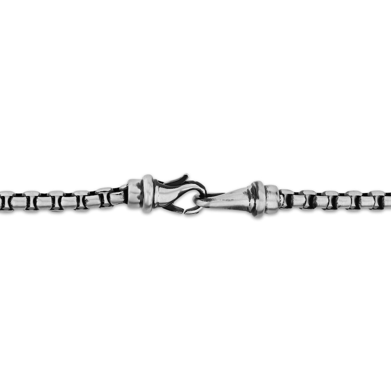Men's Box Chain Gift Set Black Ion-Plated Stainless Steel
