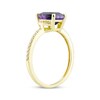 Thumbnail Image 2 of Oval-Cut Amethyst & Diamond Ring 1/8 ct tw 10K Yellow Gold