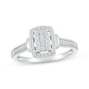 Thumbnail Image 1 of Multi-Diamond Center Elongated Cushion-Shaped Promise Ring 1/4 ct tw Sterling Silver