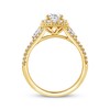 Thumbnail Image 3 of Oval-Cut Diamond Halo Engagement Ring 1-1/2 ct tw 14K Yellow Gold