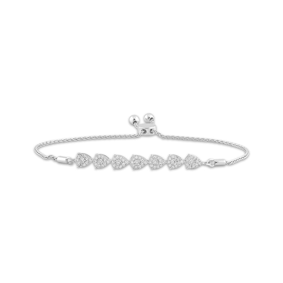 KAY Lab-Grown Diamonds teardrop Link Bolo Bracelet 1/2 ct tw 10K White Gold