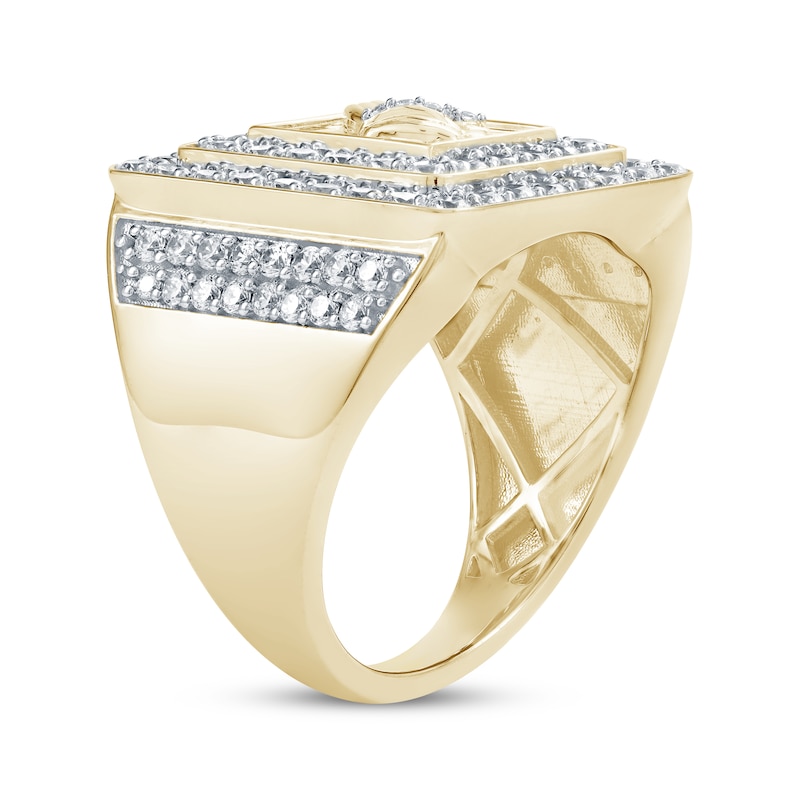 Main Image 2 of Men's Diamond Praying Hands Signet-Style Ring 2 ct tw 14K Yellow Gold