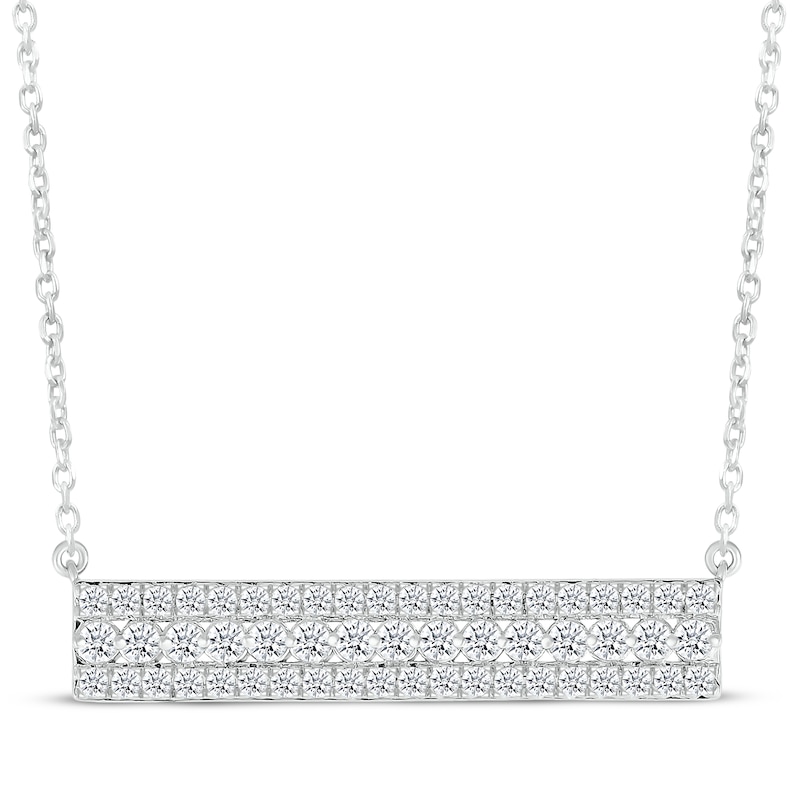 Main Image 1 of KAY Lab-Grown Diamonds Bar Necklace 1/2 ct tw 10K White Gold 18"
